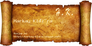 Harkay Klára névjegykártya